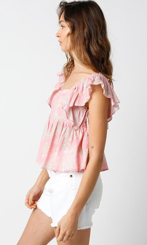 Ruffle Sleeve Top