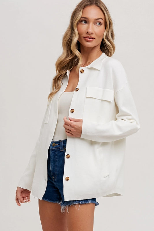Button Up Knit Shacket
