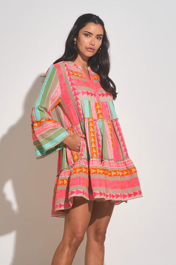 Neon Multi A Line Dress