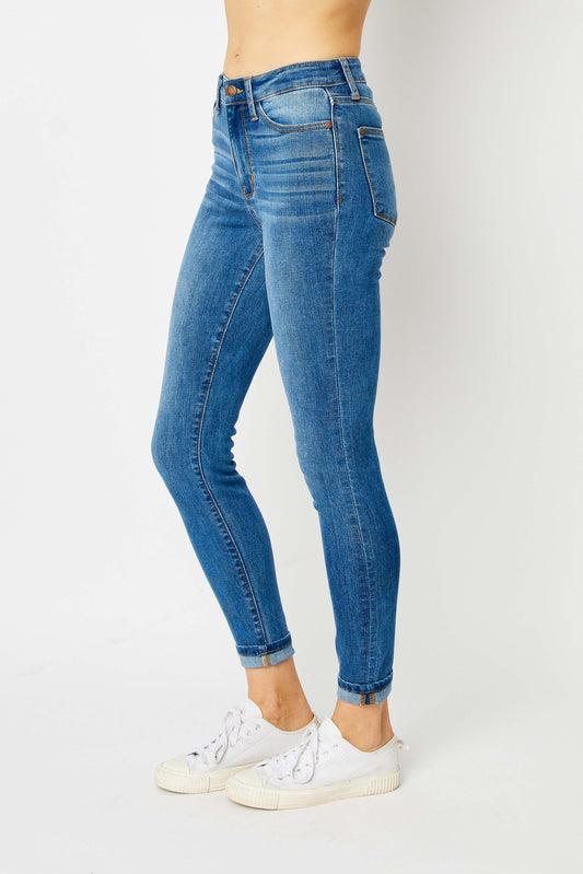 Judy Blue High Waisted Cuffed Hem Skinny Jean