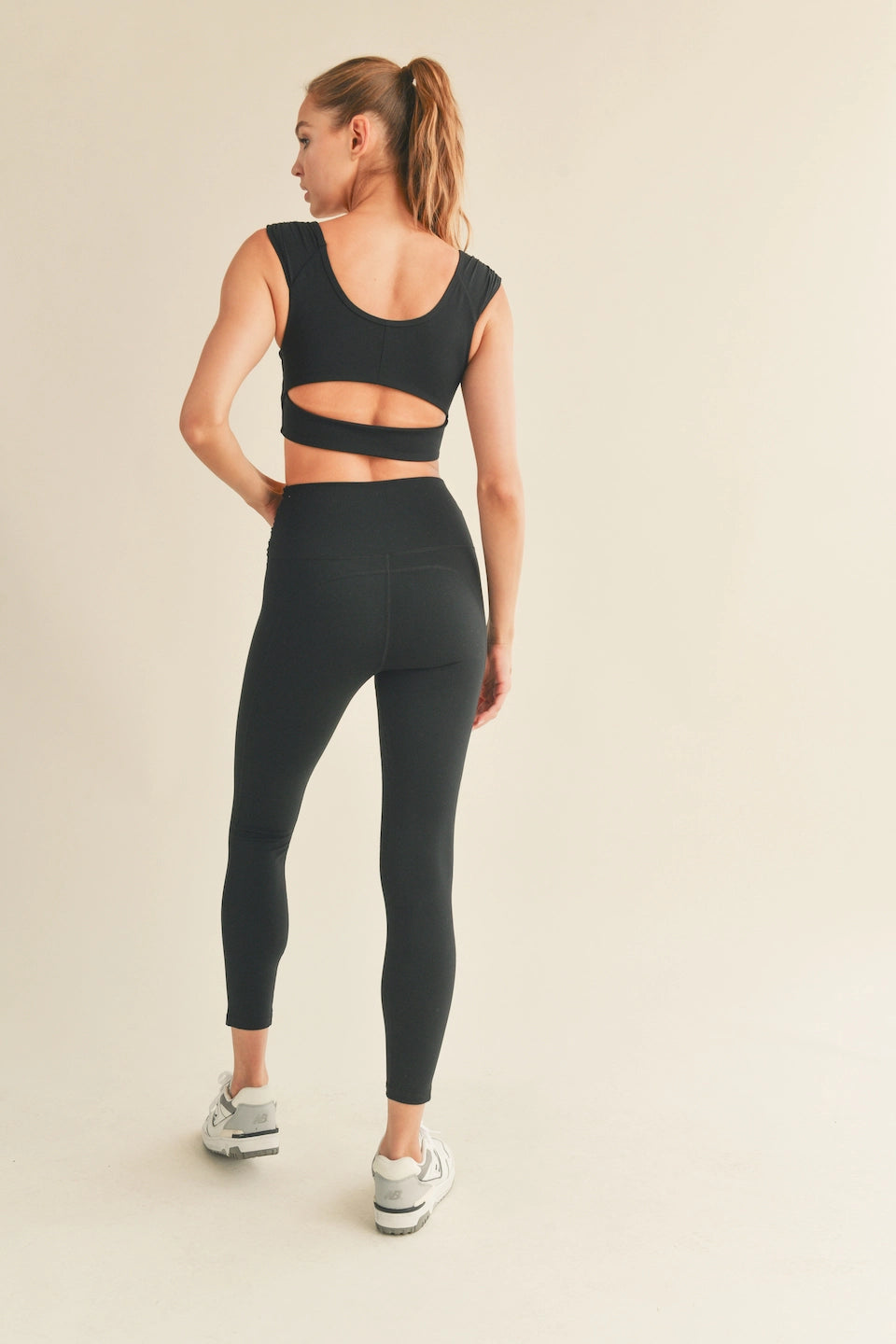 Rucheed Crop Top & Legging Set