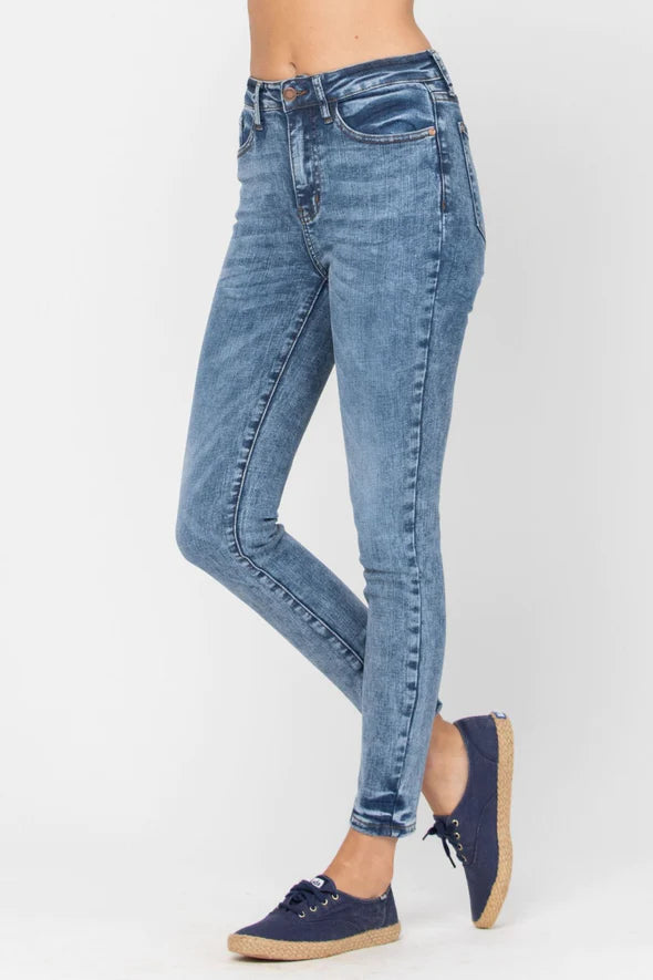 Judy Blue High Waist Acid/Mineral Wash Skinny Jeans