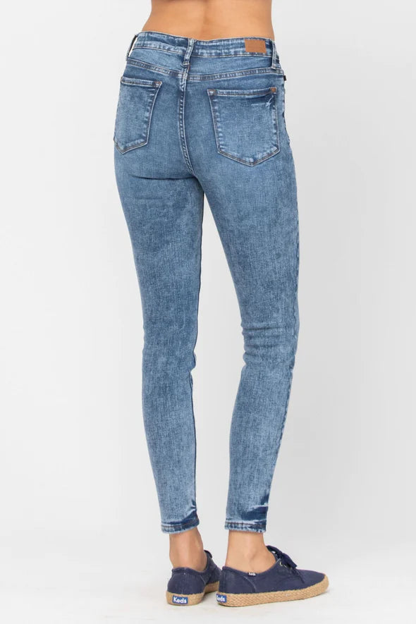 Judy Blue High Waist Acid/Mineral Wash Skinny Jeans