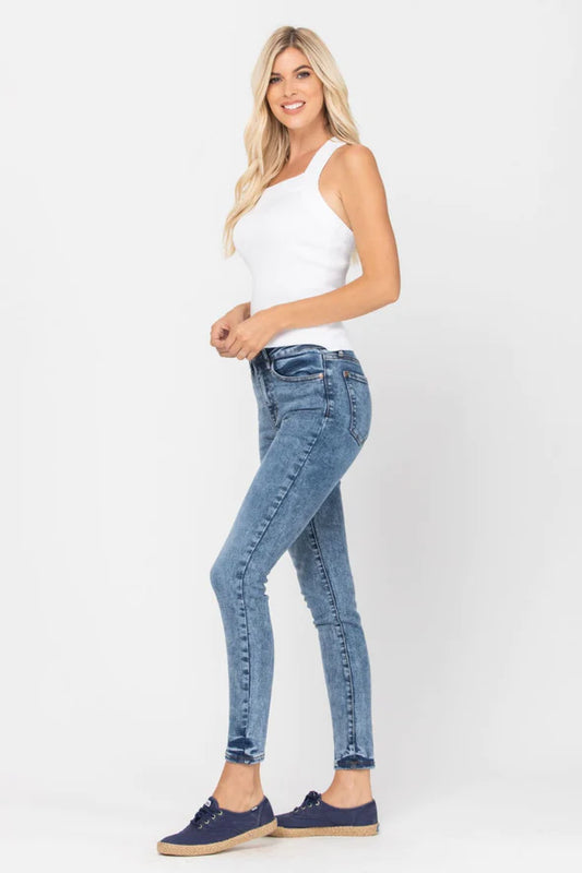 Judy Blue High Waist Acid/Mineral Wash Skinny Jeans