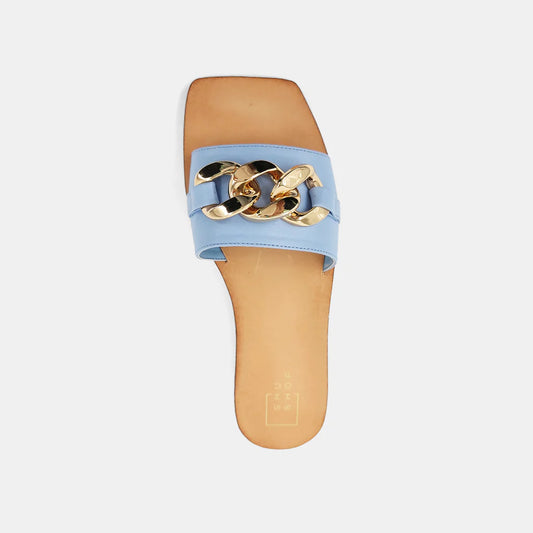 Dilia Light Blue Flat Sandals