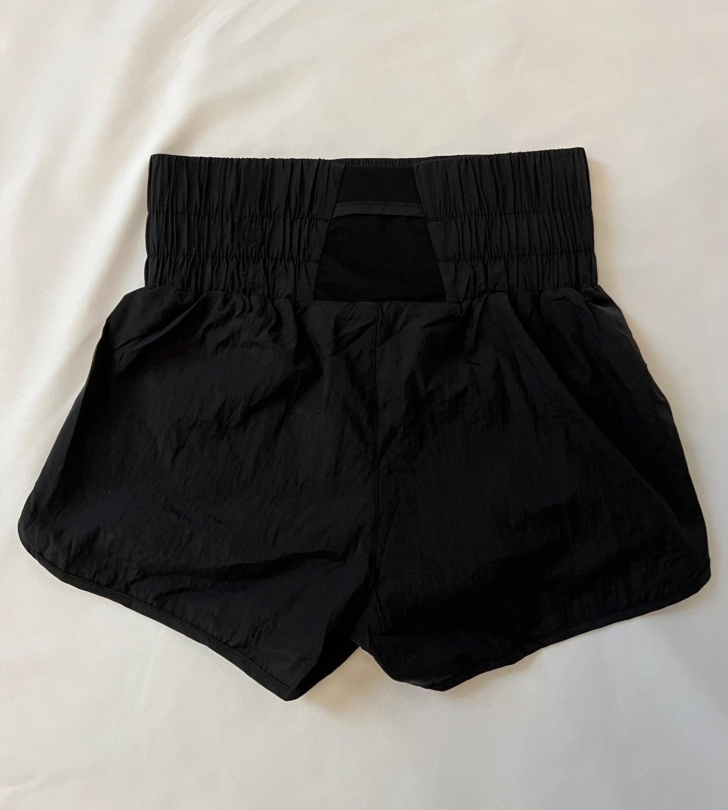 High-Waisted Smocked Elastic Active Shorts