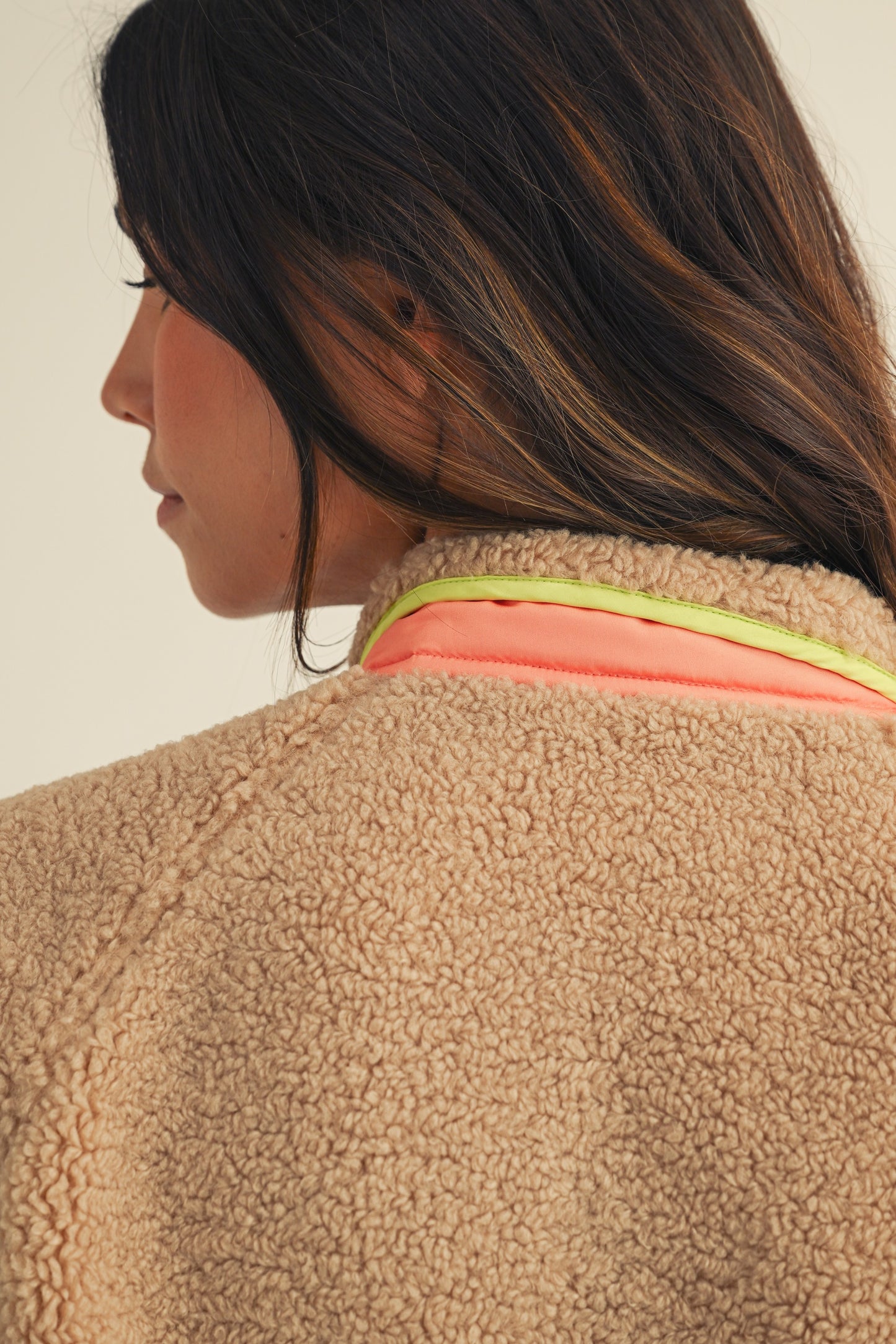 Fleece Daily Colorblock Button Pullover