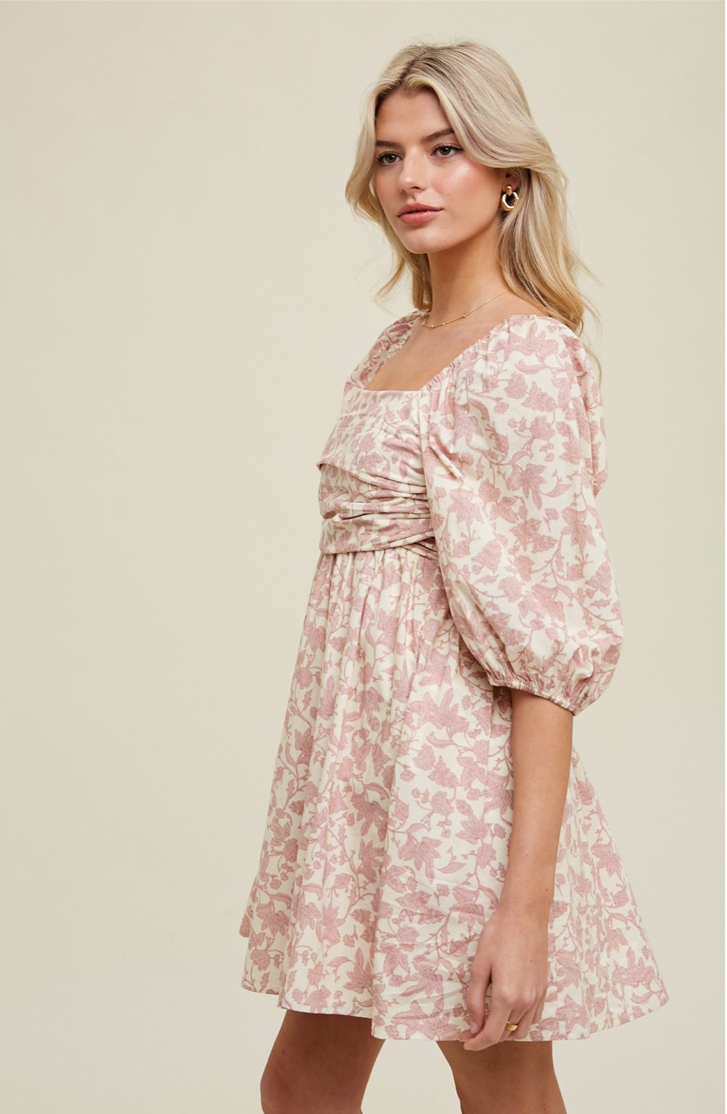 Floral Ruched Bust Mini Dress