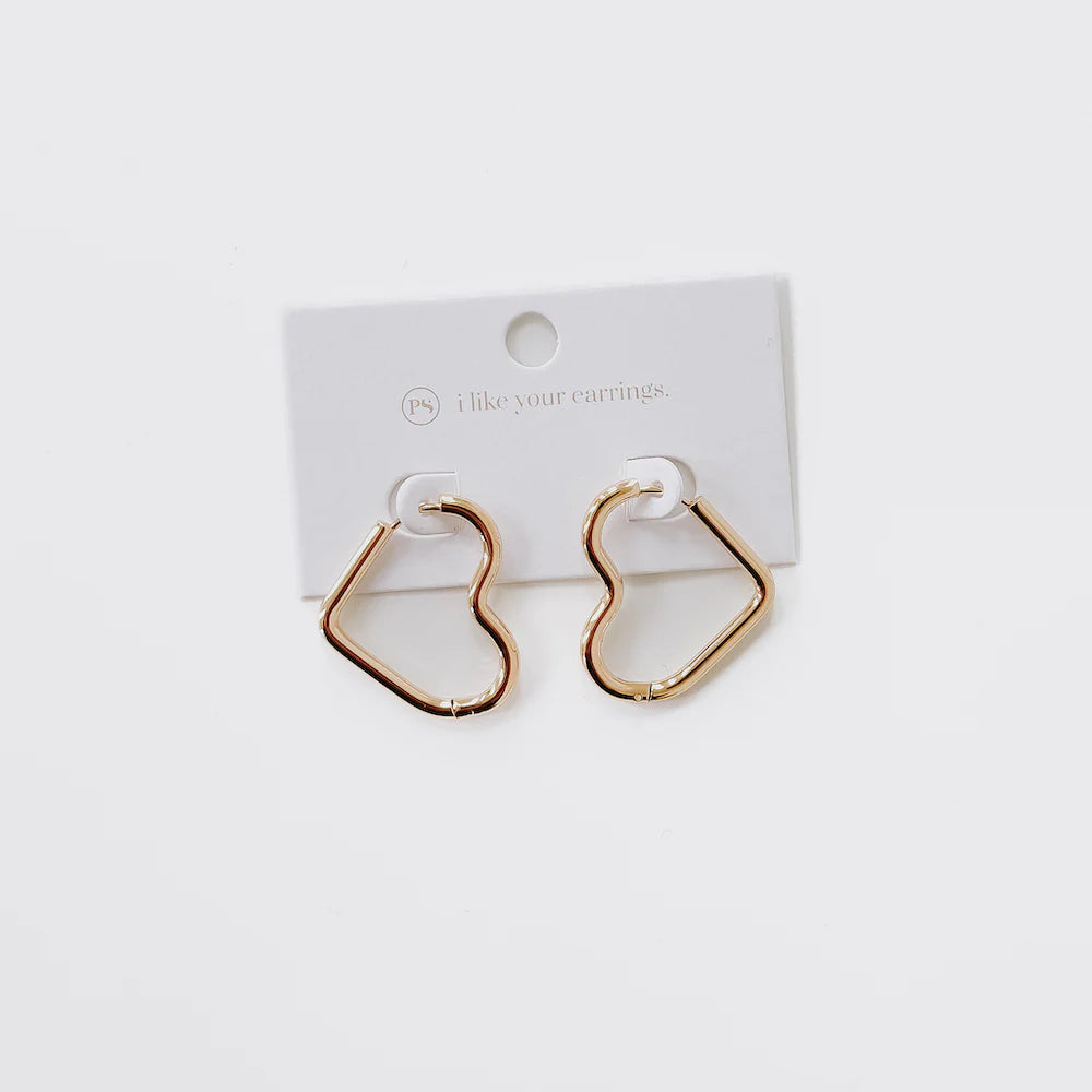 Love On My Mind Heart Hoop Earrings