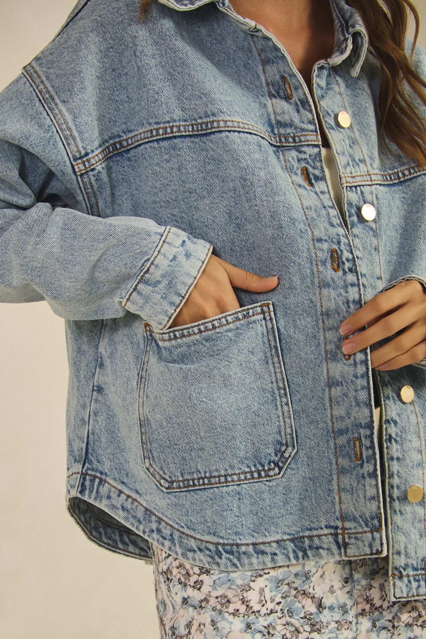 Vintage Denim Jacket w/ Square Pocket
