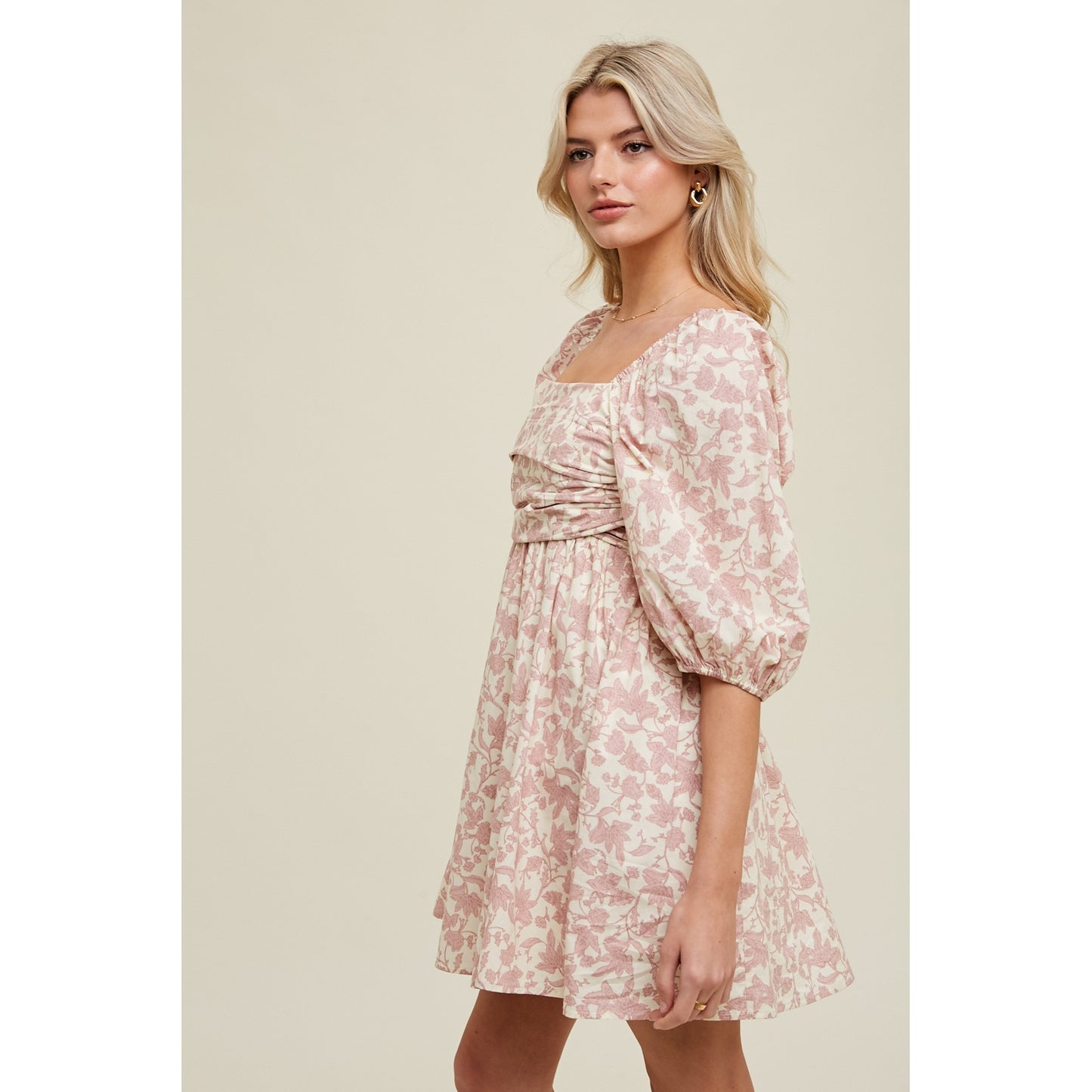 Floral Ruched Bust Mini Dress