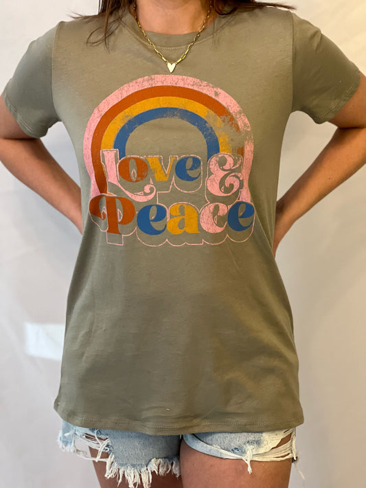 Love & Peace Graphic T-Shirt
