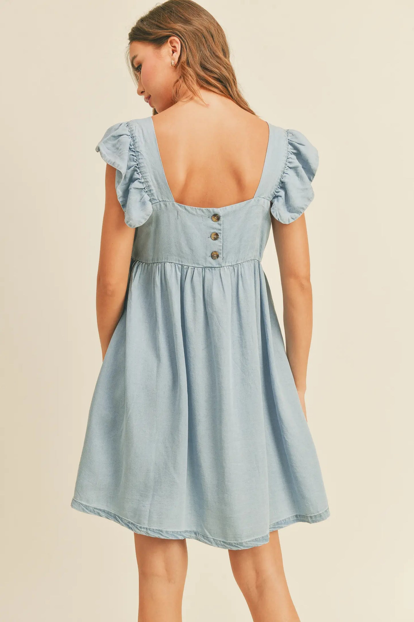 Ruffle Sleeve Baby Doll Dress