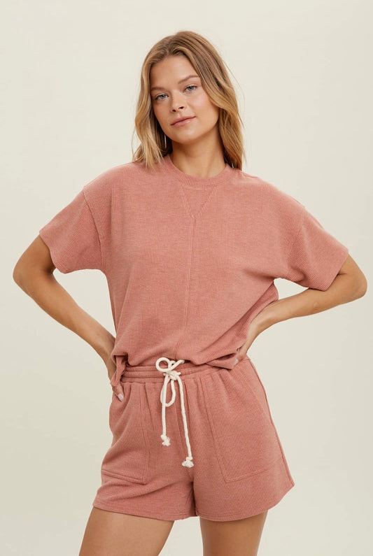 Textured Knit Two Piece Casual Set